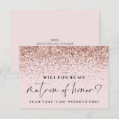 Bent u mijn briefkaart - Roos Gold Glitter (Voorkant / Achterkant)