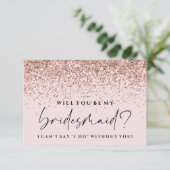 Bent u mijn briefkaart - Roos Gold Glitter (Staand voorkant)