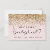 Bent u mijn briefkaart - Roos roze glitter (Voorkant)