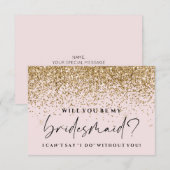 Bent u mijn briefkaart - Roos roze glitter (Voorkant / Achterkant)