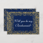 Bent u mijn bruidsblauwe goudConfetti? Kaart (Voorkant / Achterkant)