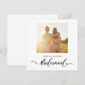 Bent u mijn bruidsmaïde minimalistische vierkante  kaart (Voorkant / Achterkant)