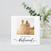 Bent u mijn bruidsmaïde minimalistische vierkante  kaart (Staand voorkant)