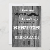 Bent u mijn bruidsmeisje? Achtergrond hout Kaart (Voorkant)