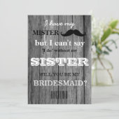 Bent u mijn bruidsmeisje? Achtergrond hout Kaart (Staand voorkant)