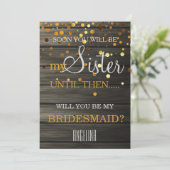 Bent u mijn bruidsmeisje? Achtergrond van hout Kaart (Staand voorkant)