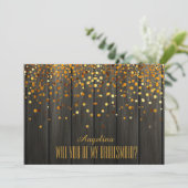 Bent u mijn bruidsmeisje? Achtergrond van hout Kaart (Staand voorkant)