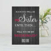 Bent u mijn bruidsmeisje? Achtergrond van hout Kaart (Staand voorkant)