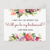 Bent u mijn bruidsmeisje? bewerkbaar uitnodiging briefkaart (Voorkant)