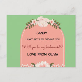 Bent u mijn bruidsmeisje? bewerkbaar uitnodiging briefkaart
