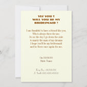 Bent u mijn bruidsmeisje/dienstmeisje? kaart (Achterkant)