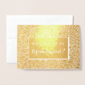 Bent u mijn bruidsmeisje Gold Dahlia Elegant Kaart (Voorkant met envelop)