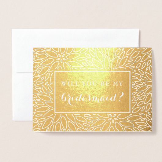 Bent u mijn bruidsmeisje Gold Dahlia Elegant Kaart (Voorkant met envelop)