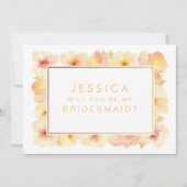 Bent u mijn bruidsmeisje, gouden perziken en crème kaart (Voorkant)