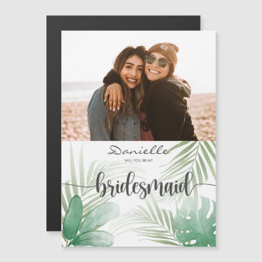 Bent u mijn bruidsmeisje huwelijksvoorstel? magnetische uitnodiging (Voorkant / Achterkant)