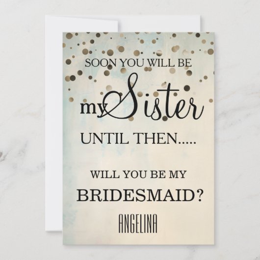 Bent u mijn bruidsmeisje? kaart (Voorkant)
