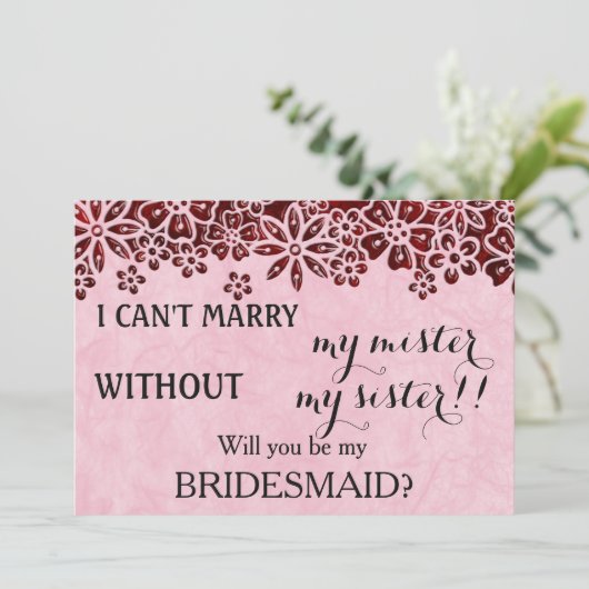 Bent u mijn bruidsmeisje? kaart (Staand voorkant)