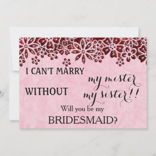 Bent u mijn bruidsmeisje? kaart