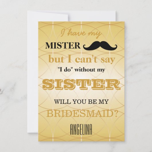 Bent u mijn bruidsmeisje? kaart (Voorkant)