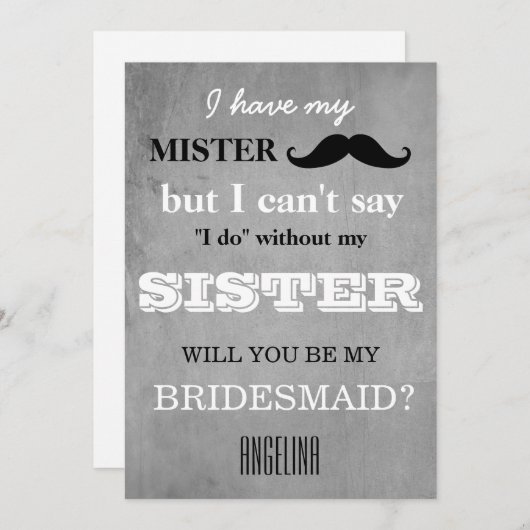 Bent u mijn bruidsmeisje? kaart (Voorkant / Achterkant)