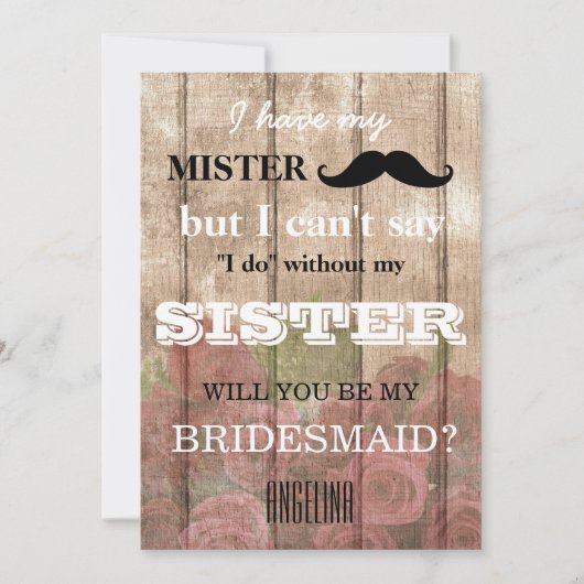 Bent u mijn bruidsmeisje? kaart (Voorkant)