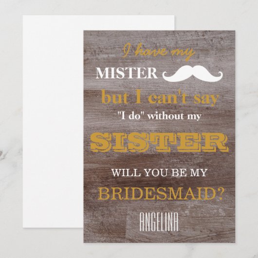 Bent u mijn bruidsmeisje? kaart (Voorkant / Achterkant)