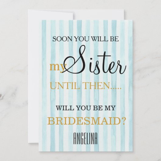 Bent u mijn bruidsmeisje? kaart (Voorkant)