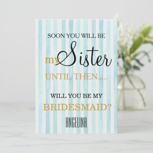 Bent u mijn bruidsmeisje? kaart (Staand voorkant)