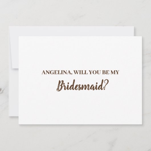 Bent u mijn bruidsmeisje? kaart (Voorkant)