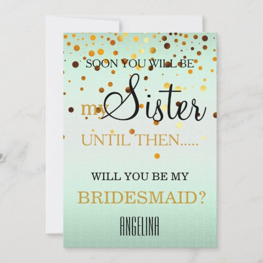 Bent u mijn bruidsmeisje? kaart (Voorkant)