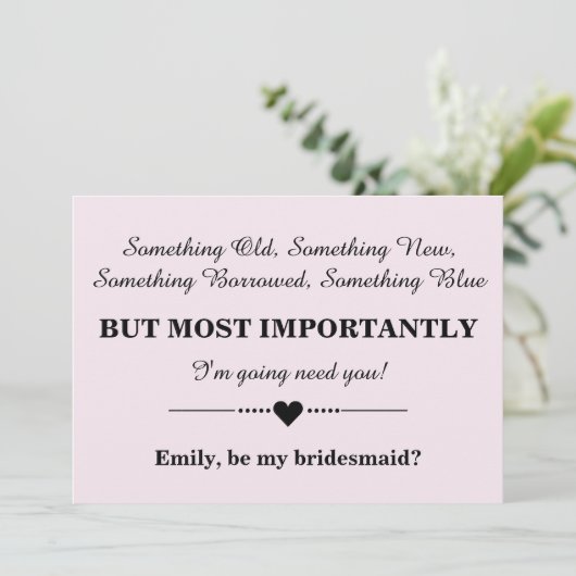 Bent u mijn bruidsmeisje? kaart (Staand voorkant)