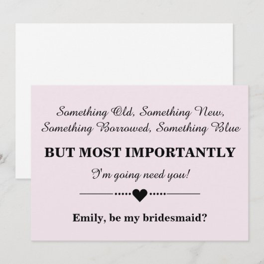 Bent u mijn bruidsmeisje? kaart (Voorkant / Achterkant)