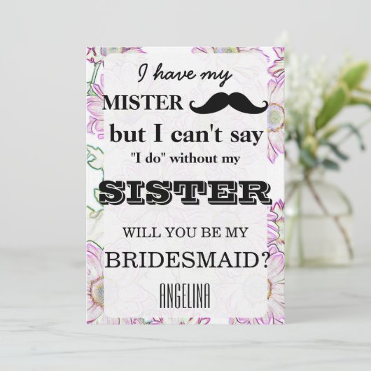 Bent u mijn bruidsmeisje? kaart (Staand voorkant)