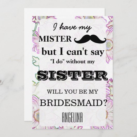 Bent u mijn bruidsmeisje? kaart (Voorkant / Achterkant)