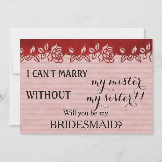Bent u mijn bruidsmeisje? kaart (Voorkant)