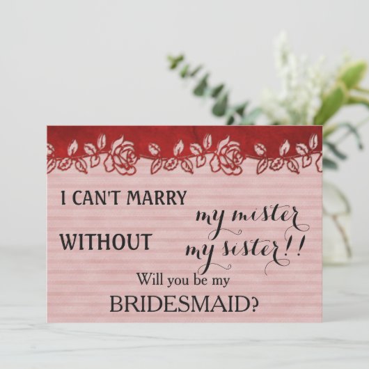 Bent u mijn bruidsmeisje? kaart (Staand voorkant)