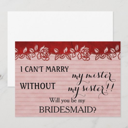 Bent u mijn bruidsmeisje? kaart (Voorkant / Achterkant)