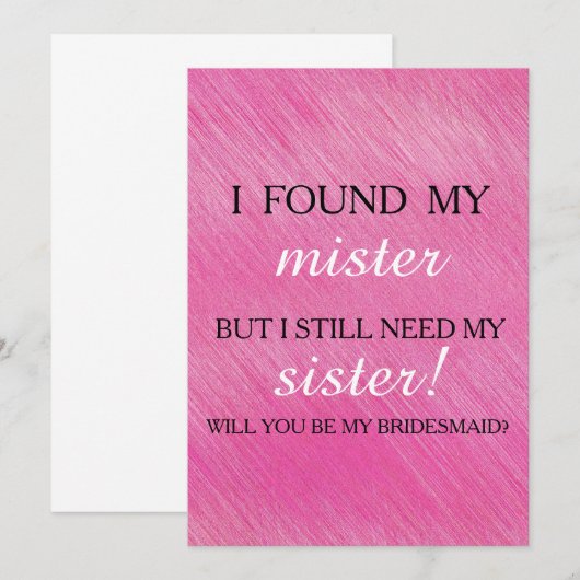 Bent u mijn bruidsmeisje? kaart (Voorkant / Achterkant)