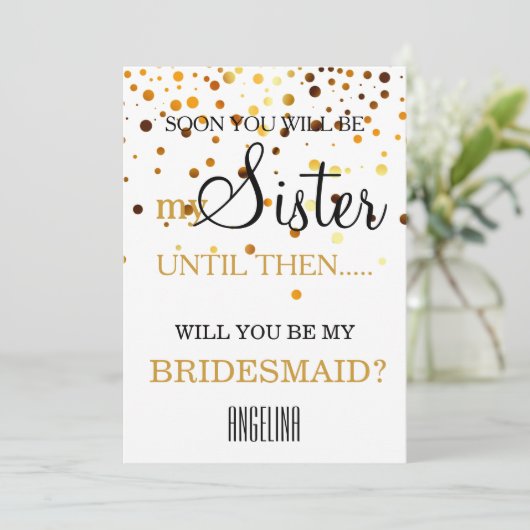 Bent u mijn bruidsmeisje? kaart (Staand voorkant)