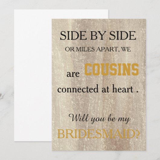 Bent u mijn bruidsmeisje? kaart (Voorkant / Achterkant)