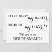 Bent u mijn bruidsmeisje? kaart (Voorkant)