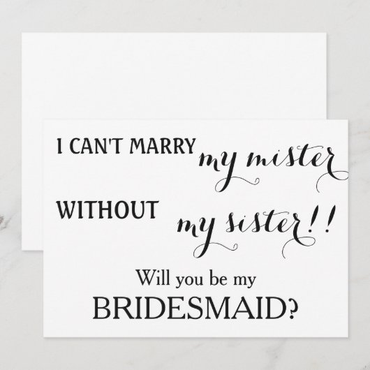 Bent u mijn bruidsmeisje? kaart (Voorkant / Achterkant)