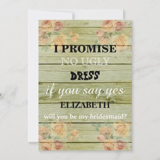 Bent u mijn bruidsmeisje? kaart (Voorkant)