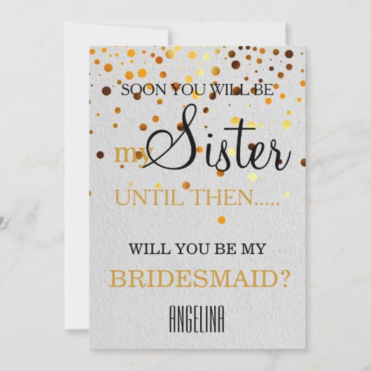 Bent u mijn bruidsmeisje? kaart (Voorkant)