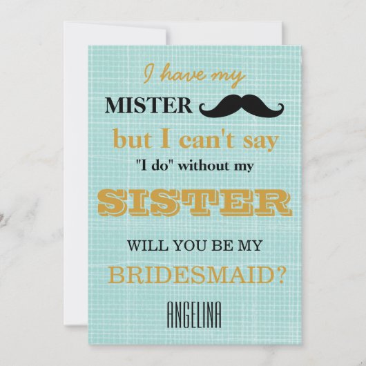 Bent u mijn bruidsmeisje? kaart (Voorkant)