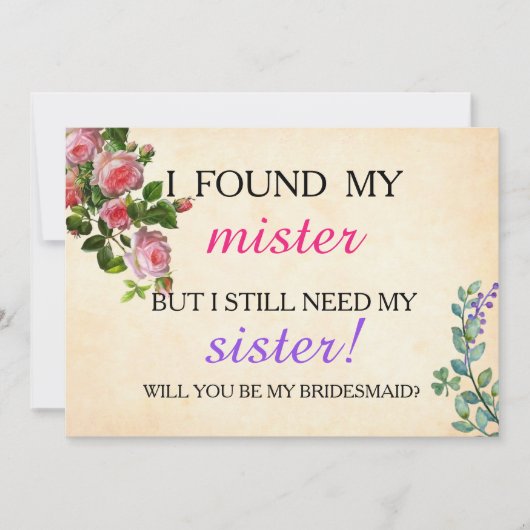 Bent u mijn bruidsmeisje? kaart (Voorkant)