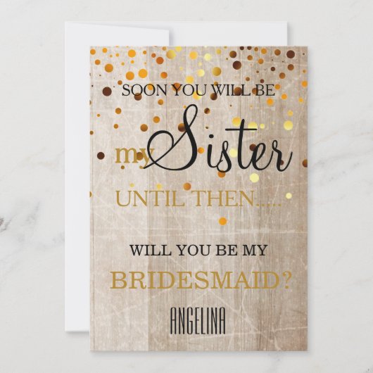 Bent u mijn bruidsmeisje? kaart (Voorkant)