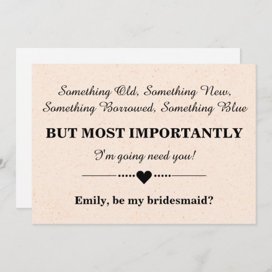 Bent u mijn bruidsmeisje? kaart (Voorkant / Achterkant)
