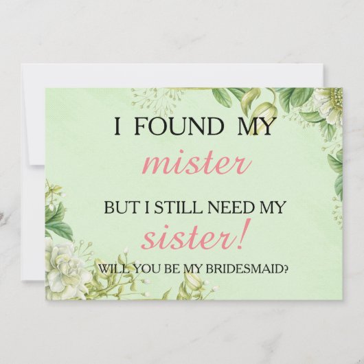 Bent u mijn bruidsmeisje? kaart (Voorkant)