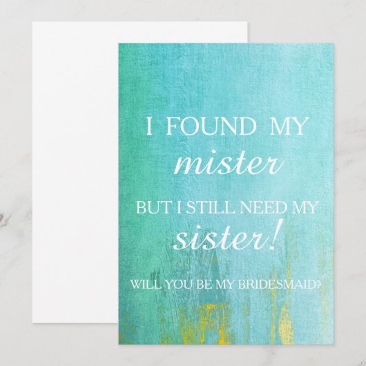 Bent u mijn bruidsmeisje? kaart (Voorkant / Achterkant)